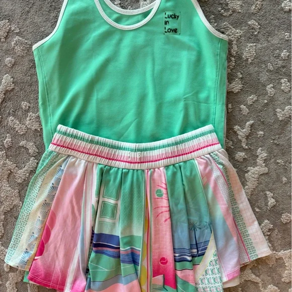 Lucky in Love Multicolor women tennis set top and skirt - Picture 1 of 4